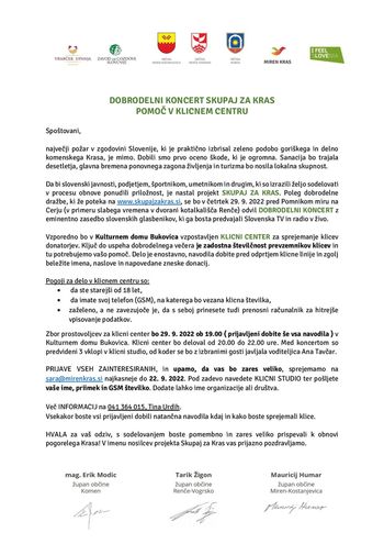 Prostovoljci v klicnem centru- dobrodelni koncert "Skupaj za Kras"