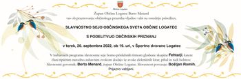 Slavnostna seja Občinskega sveta Občine Logatec s podelitvijo občinskih priznanj ob občinskem prazniku 2022