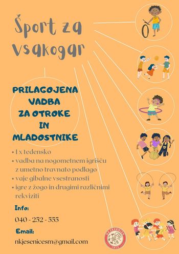 NK Jesenice vabi na sejem rabljene nogometne opreme in prilagojeno vadbo za otroke in mladostnike