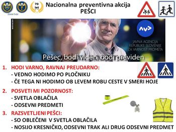 Nacionalna preventivna akcija »PEŠCI« od 3. do 16. oktobra 2022