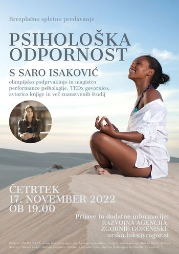 Predavanje Psihološka odpornost s Saro Isaković