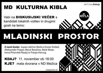 Predvolilni diskusijski večer: mladinski prostor v občini Mežica