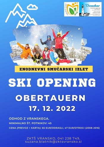 ENODNEVNI SMUČARSKI IZLET V OBERTAUERN