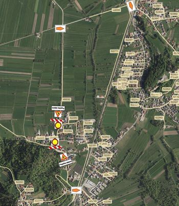 Popolna zapora lokalne ceste Notranje Gorice - Žabnica - Lukovica