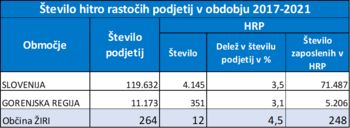 HITRO RASTOČA PODJETJA V OBDOBJU 2017-2021