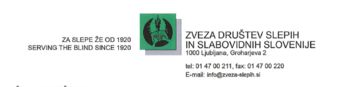 Usposabljanje za spremljevalce slepih in slabovidnih