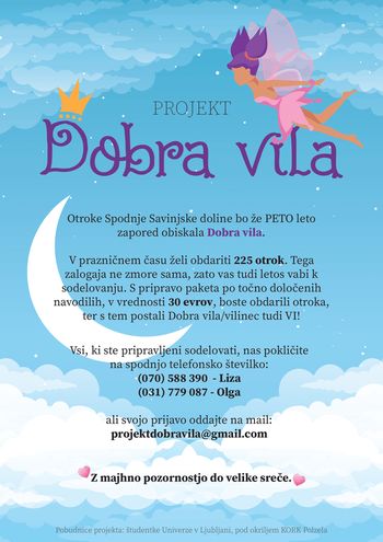 Dobra vila - Z majhno pozornostjo do velike sreče! Dobra vila - Z majhno pozornostjo do velike sreče!