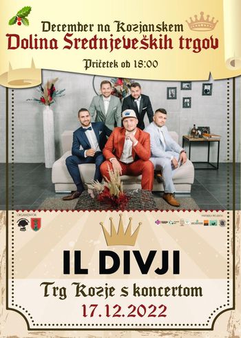 December v srednjeveških trgih - trg Kozje s koncertom IL DIVJI