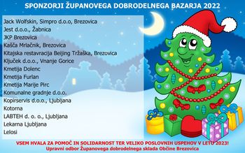 Zahvala po dobrodelnem bazarju
