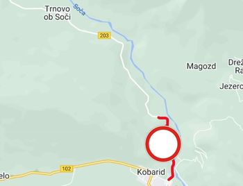 Podaljšanje popolne zapore na cesti Žaga-Kobarid