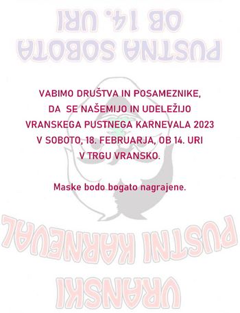VRANSKI PUSTNI KARNEVAL 2023