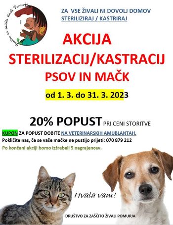 Spomladanska akcija sterilizacij in kastracij