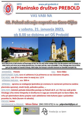 40. Pohod zdravju naproti na Goro Oljko