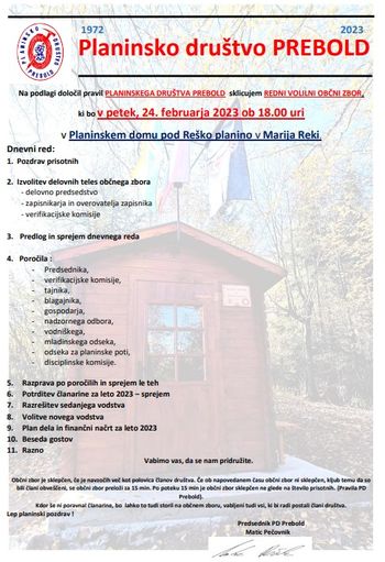Volilni občni zbor PD Prebold-a
