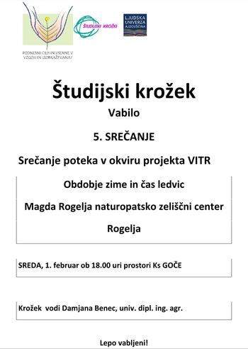Študijski krožek: Obdobje zime in čas ledvic 