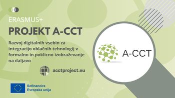 Projekt A-CCT - Razvoj izobraževalnih modulov in preostalih platform za oblakovno računalništvo