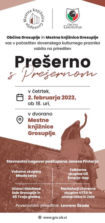 Prešerno s Prešernom - v počastitev slovenskega kulturnega praznika
