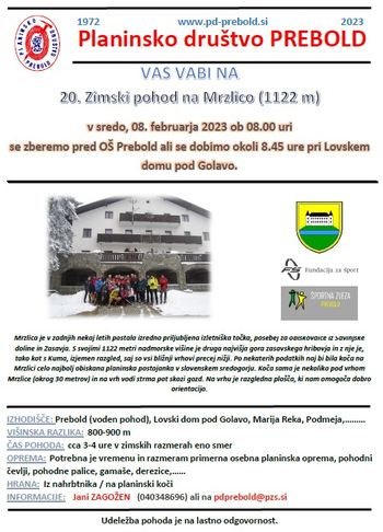 20. Zimski pohod na Mrzlico