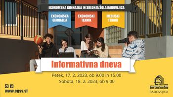 Informativni dnevi 2023 na EGSŠ Radovljica Informativni dnevi 2023 na EGSŠ Radovljica