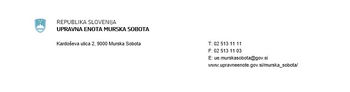 Obvestilo o izločanju projektne dokumentacije na Upravni enoti M. Sobota