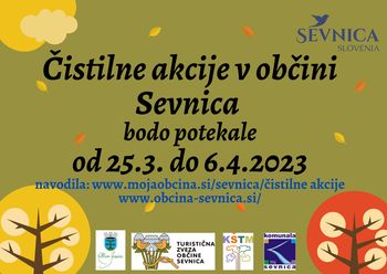 Napovedujemo in vabimo  na spomladanske čistilne akcije 2023 v občini Sevnica