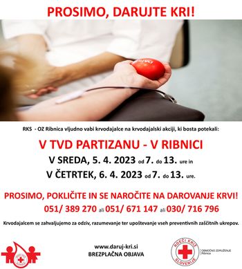 VABILO NA KRVODAJALSKO AKCIJO