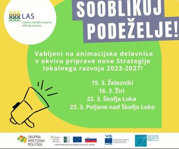Vabilo - animacijske delavnice za pripravo Strategije lokalnega razvoja (SLR) do leta 2027