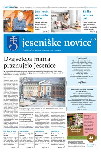 Izšla je nova številka Jeseniških novic