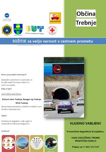 Program SOŽITJE za večjo varnost v cestnem prometu
