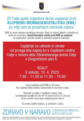 Akcija cepljenja proti KLOPNEM MENINGOENCEFALITISU