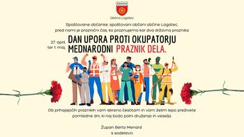 Voščilo ob dnevu upora proti okupatorju in praznik dela Voščilo ob dnevu upora proti okupatorju in praznik dela