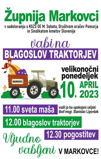 Blagoslov traktorjev v Markovcih
