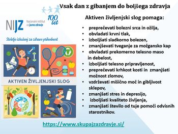 Aktiven življenjski slog - vsak dan z gibanjem do boljšega zdravja