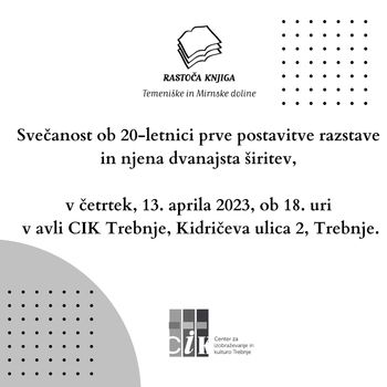 Svečanost ob 20-letnici Rastoče knjige in njeno dvanajsto širitev