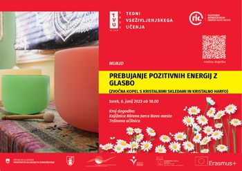 Prebujanje pozitivnih energij z glasbo (zvočna kopel s kristalnimi skledami in kristalno harfo)