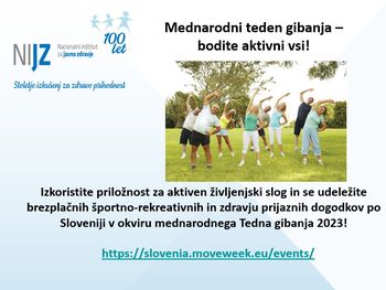 Mednarodni teden gibanja – bodite aktivni vsi!