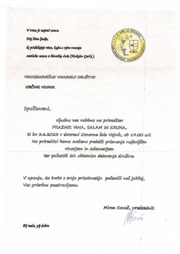 PRAZNIK VINA, SALAM IN KRUHA