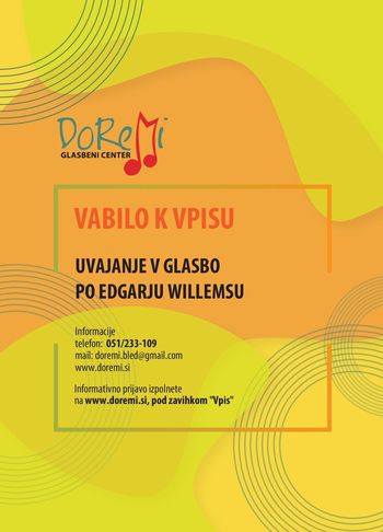 Vabilo k vpisu v program glasbenega uvajanja za šolsko leto 2023/2024
