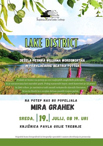 Potopisno-literarna predstavitev jezerske pokrajine Lake District z Miro Grahek
