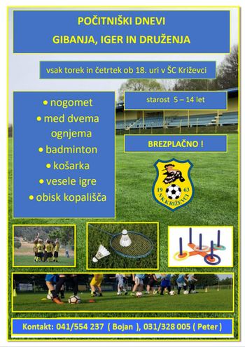Počitniški dnevi gibanja, iger in druženja