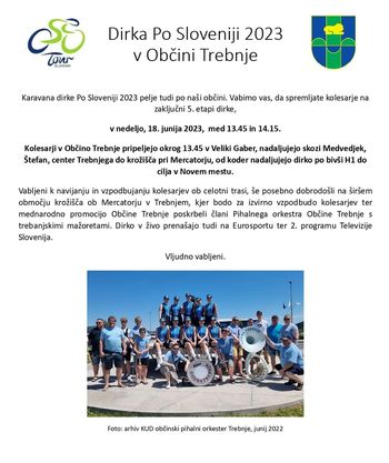 Vabilo na ogled 5. etape dirke Po Sloveniji