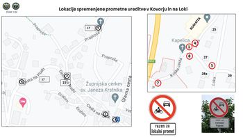 Spremenjen prometni režim v delu Kovorja in Loke