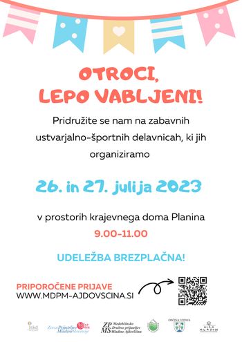 Počitniške delavnice za otroke na Planini