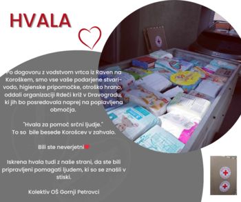 Zahvala ob zbiralni akciji