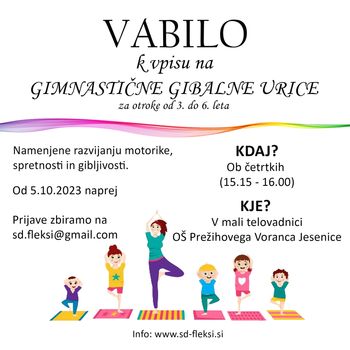 Gimnastične gibalne urice za najmlajše