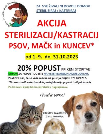 Akcija sterilizacij in kastracij psov in mačk