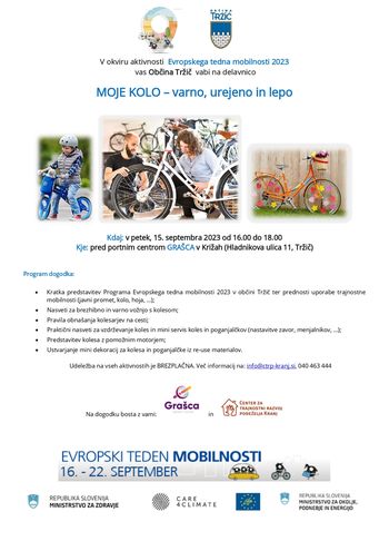 MOJE KOLO – varno, urejeno in lepo