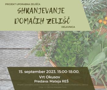 Delavnica Shranjevanje domačih zelišč z Matejo Reš