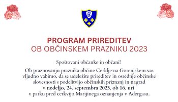 PROGRAM PRIREDITEV ob občinskem prazniku 2023
