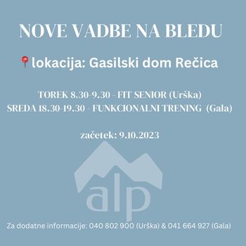 Nove vadbe na Bledu
